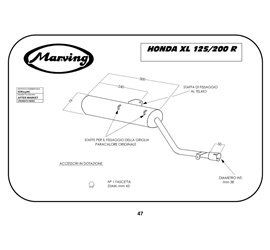 Marving EDR/13/NC Honda Xl 125 R Amortisseur Simple